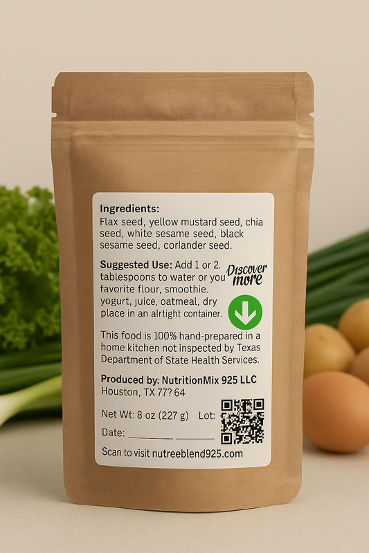 Mezcla de semillas NUTREEBLEND 925 ORIGINAL – 8 oz – Molienda Fina en Polvo